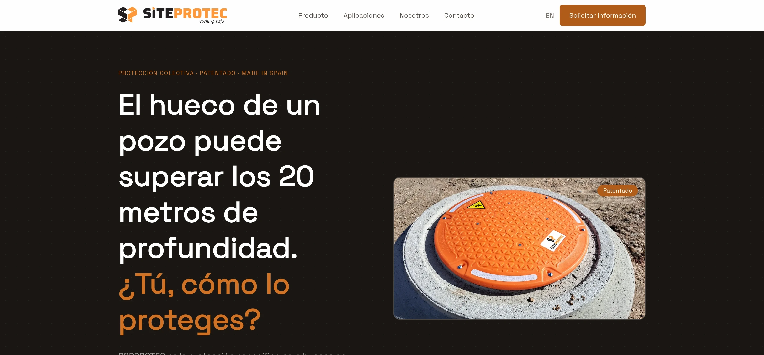 Captura de la web de Siteprotec